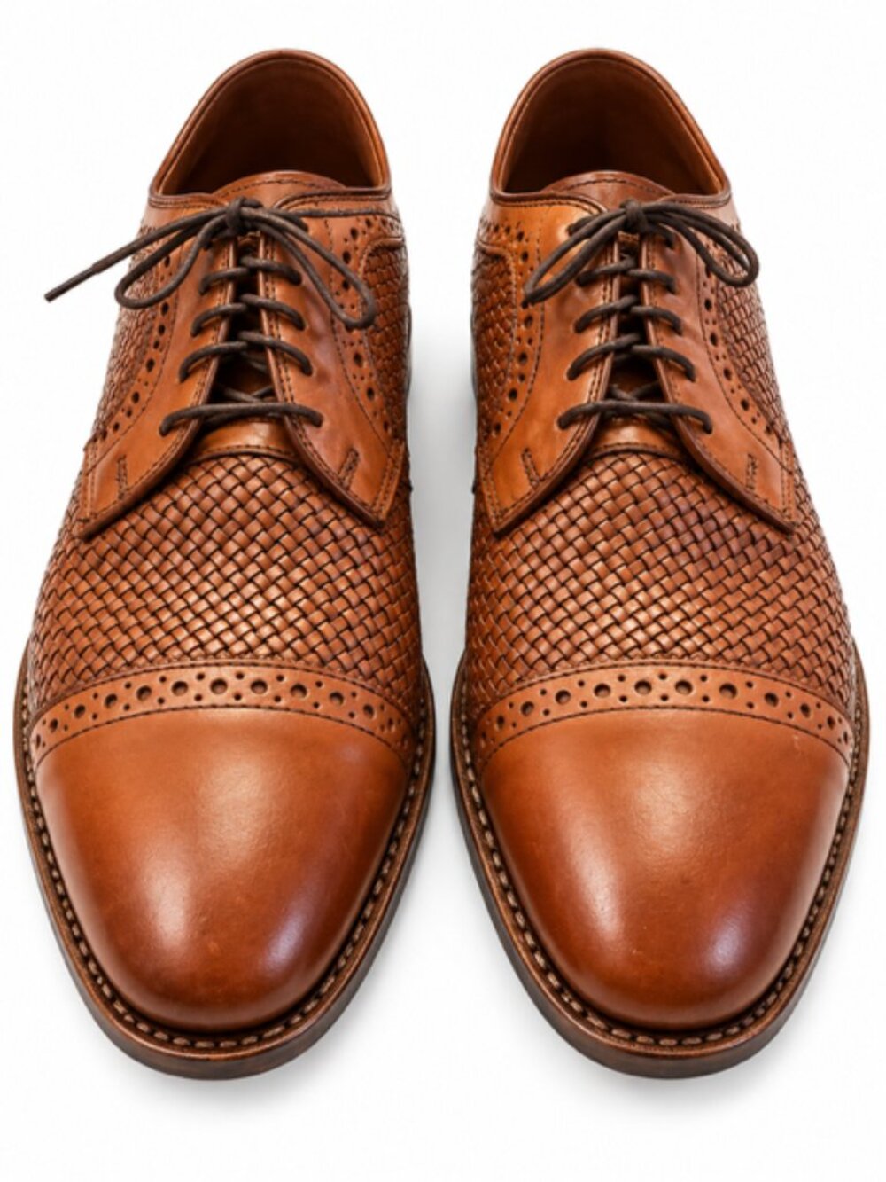Allen Edmonds Shreveport Woven Leather Cap Toe Oxford Men’s 7D Brown